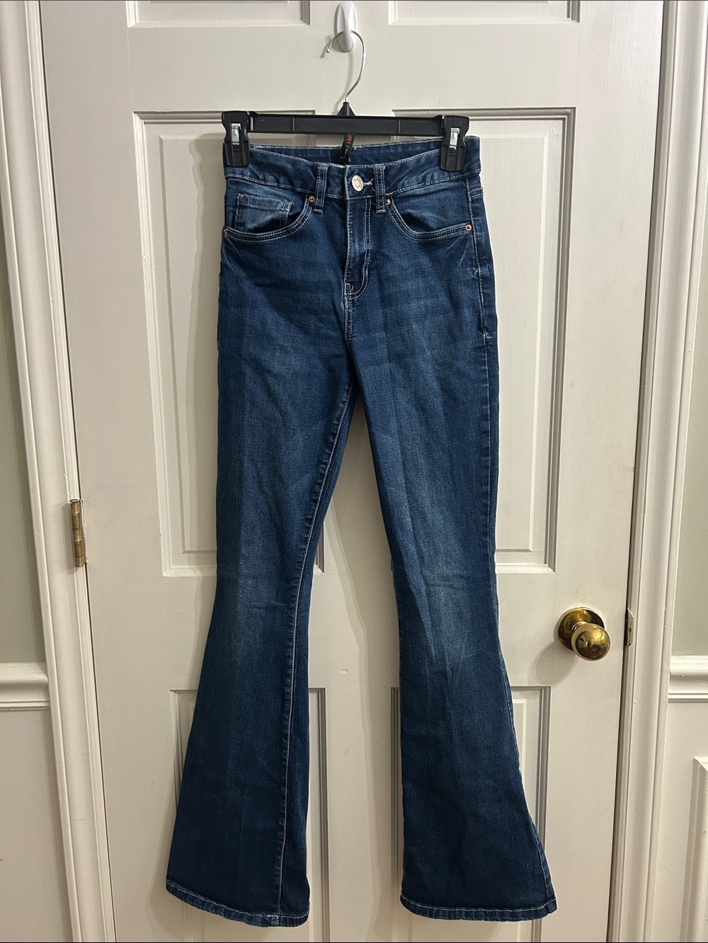 YMI Dark Blue Flare Jeans — High-Rise Stretch